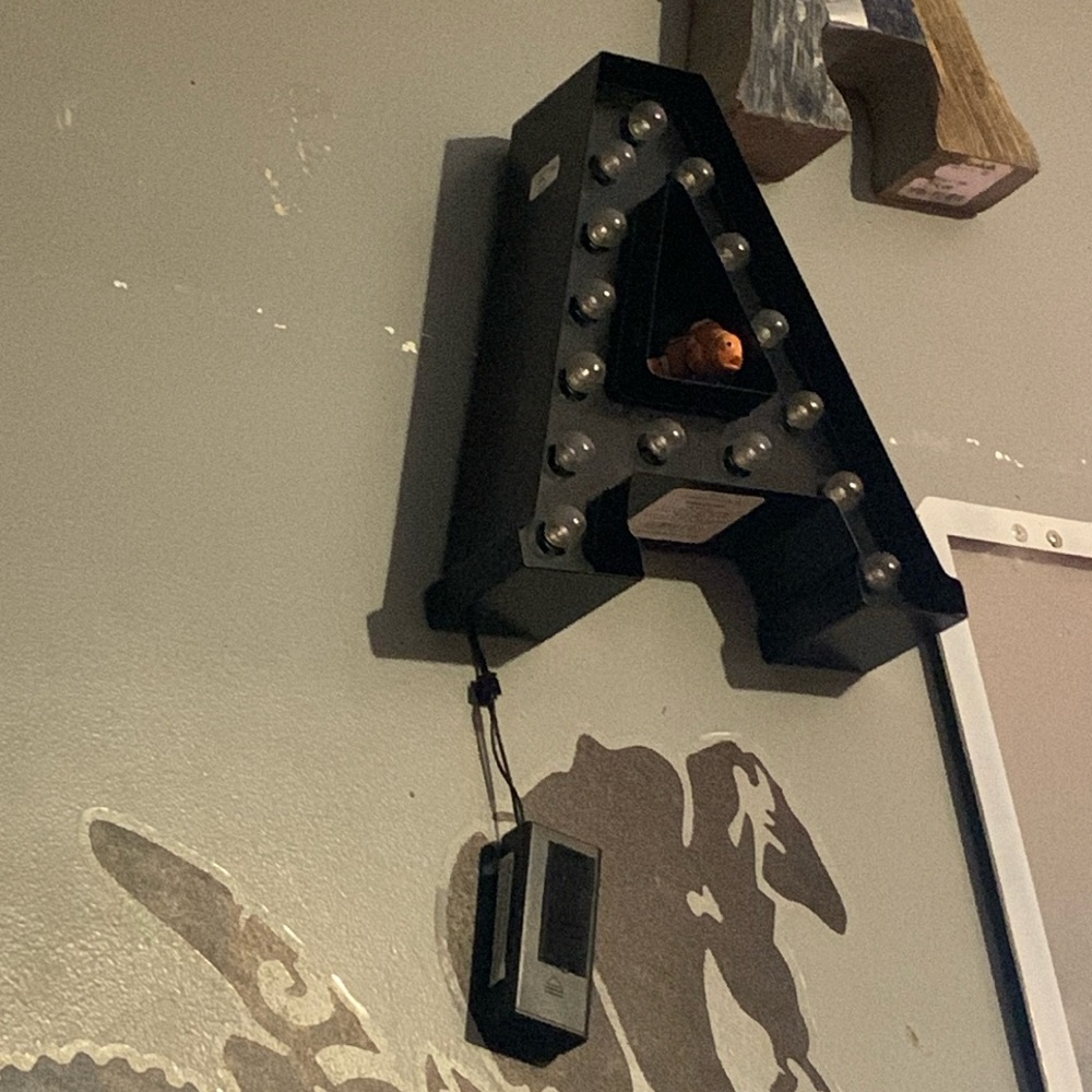 Letter A light up wall decor